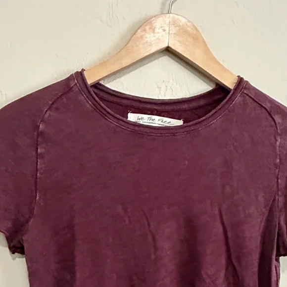 Free People/We The Free Be My Baby Deep Burgundy Tee. Excellent Condition!! - Picture 3 of 5